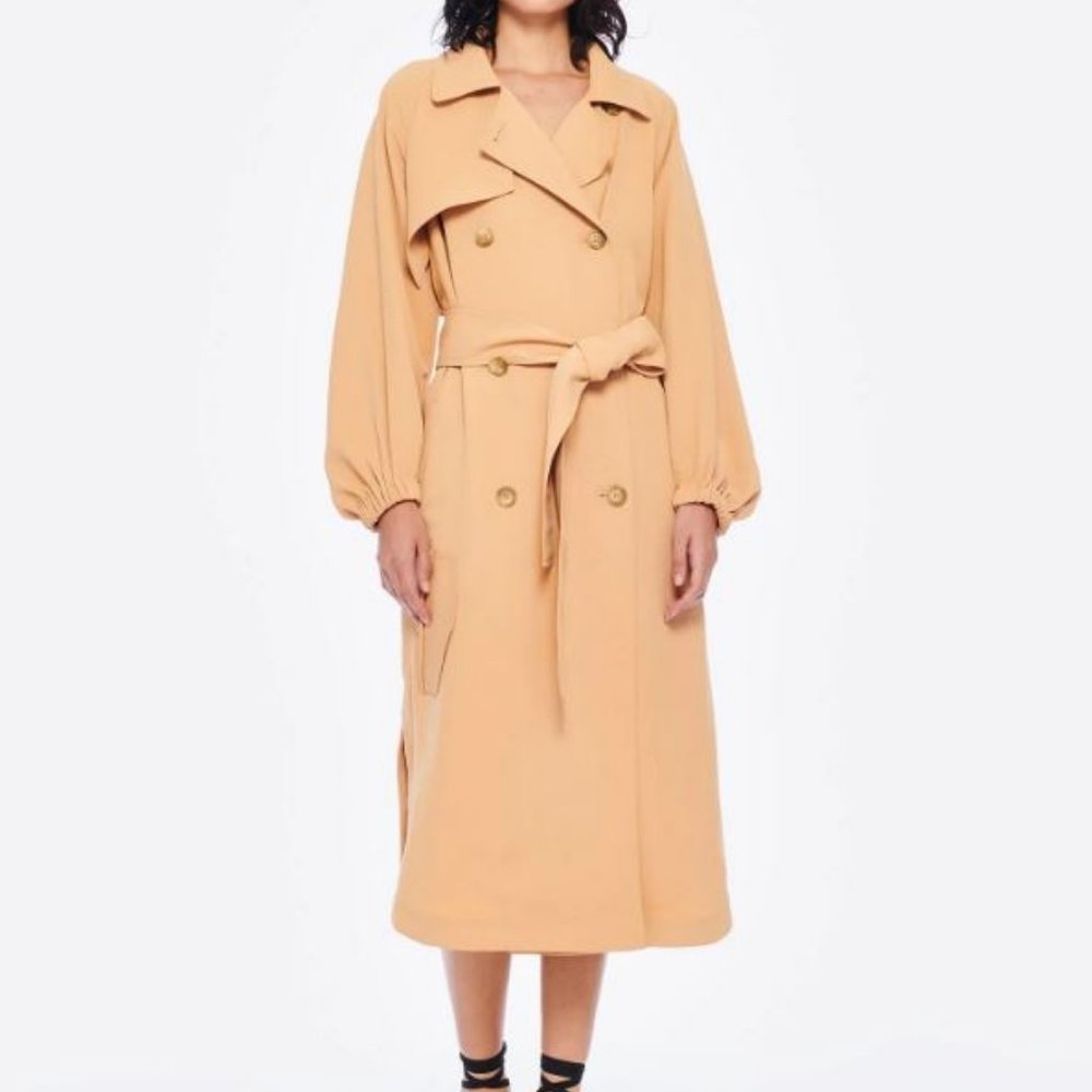 ISO - Tibi balloon sleeve drape twill coat